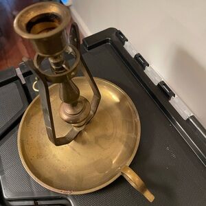 Brass double function wall or table sconce candle holder.